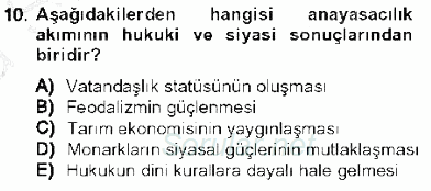 Anayasa 1 2013 - 2014 Ara Sınavı 10.Soru