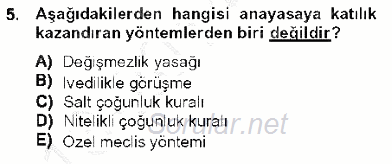 Anayasa 1 2013 - 2014 Ara Sınavı 5.Soru