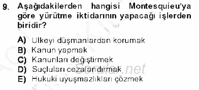 Anayasa 1 2013 - 2014 Ara Sınavı 9.Soru