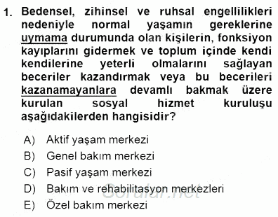 Bakım Elemanı Yetiştirme Ve Geliştirme 1 2015 - 2016 Dönem Sonu Sınavı 1.Soru