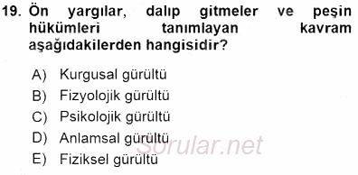 Bakım Elemanı Yetiştirme Ve Geliştirme 1 2015 - 2016 Dönem Sonu Sınavı 19.Soru