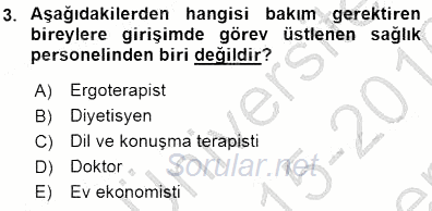 Bakım Elemanı Yetiştirme Ve Geliştirme 1 2015 - 2016 Dönem Sonu Sınavı 3.Soru