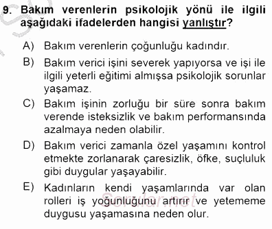 Bakım Elemanı Yetiştirme Ve Geliştirme 1 2015 - 2016 Dönem Sonu Sınavı 9.Soru