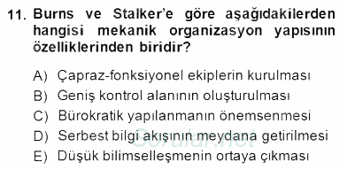 Organizasyonlarda Davranış 2014 - 2015 Dönem Sonu Sınavı 11.Soru