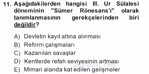 Eski Mezopotamya ve Mısır Tarihi 2013 - 2014 Ara Sınavı 11.Soru