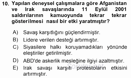 Diş Politika Analizi 2016 - 2017 Dönem Sonu Sınavı 10.Soru