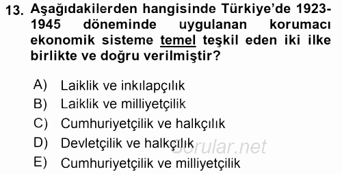 Diş Politika Analizi 2016 - 2017 Dönem Sonu Sınavı 13.Soru