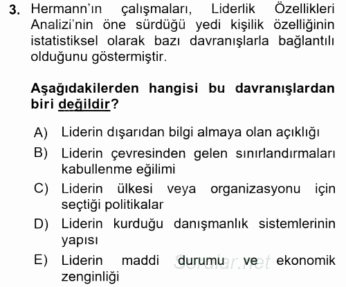 Diş Politika Analizi 2016 - 2017 Dönem Sonu Sınavı 3.Soru