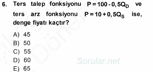 Matematiksel İktisat 2013 - 2014 Ara Sınavı 6.Soru