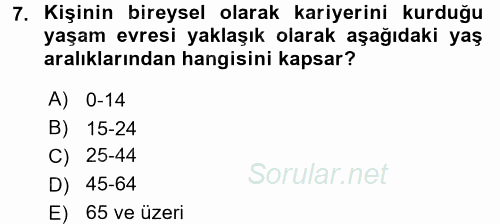 Performans ve Kariyer Yönetimi 2016 - 2017 Dönem Sonu Sınavı 7.Soru