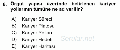 Performans ve Kariyer Yönetimi 2016 - 2017 Dönem Sonu Sınavı 8.Soru