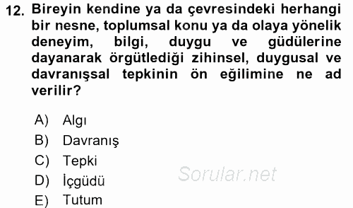 İletişim Kuramları 2017 - 2018 Ara Sınavı 12.Soru