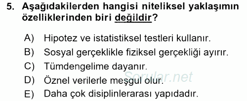 İletişim Kuramları 2017 - 2018 Ara Sınavı 5.Soru