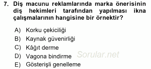 İletişim Kuramları 2017 - 2018 Ara Sınavı 7.Soru