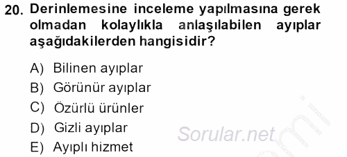 Tüketim Bilinci ve Bilinçli Tüketici 2013 - 2014 Dönem Sonu Sınavı 20.Soru