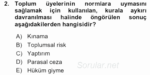 Sosyolojiye Giriş 2015 - 2016 Ara Sınavı 2.Soru