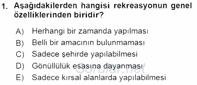 Turizm Coğrafyası 2015 - 2016 Dönem Sonu Sınavı 1.Soru