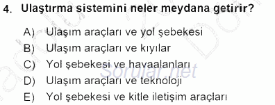 Turizm Coğrafyası 2015 - 2016 Dönem Sonu Sınavı 4.Soru