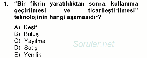 Dış Ticarette Bilgisayar Uygulamaları 2014 - 2015 Ara Sınavı 1.Soru