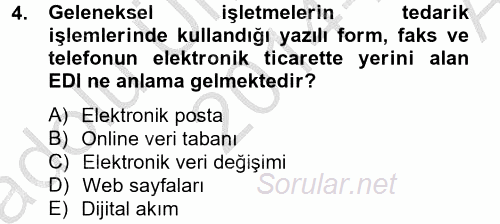 Dış Ticarette Bilgisayar Uygulamaları 2014 - 2015 Ara Sınavı 4.Soru