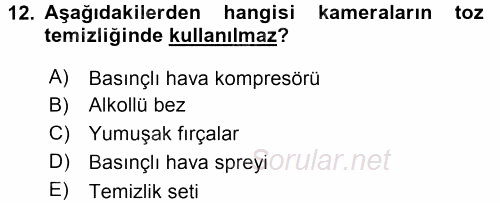Radyo ve Televizyonda Ölçü Bakım 2015 - 2016 Tek Ders Sınavı 12.Soru