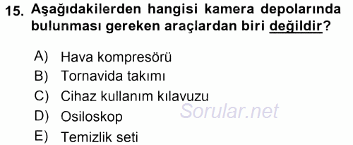 Radyo ve Televizyonda Ölçü Bakım 2015 - 2016 Tek Ders Sınavı 15.Soru