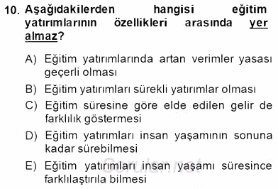 Bilgi Ekonomisi 2014 - 2015 Dönem Sonu Sınavı 10.Soru