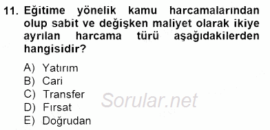 Bilgi Ekonomisi 2014 - 2015 Dönem Sonu Sınavı 11.Soru