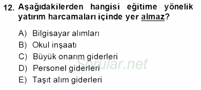 Bilgi Ekonomisi 2014 - 2015 Dönem Sonu Sınavı 12.Soru
