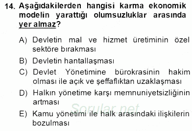 Bilgi Ekonomisi 2014 - 2015 Dönem Sonu Sınavı 14.Soru