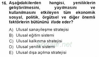 Bilgi Ekonomisi 2014 - 2015 Dönem Sonu Sınavı 16.Soru