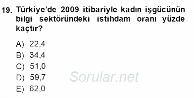 Bilgi Ekonomisi 2014 - 2015 Dönem Sonu Sınavı 19.Soru