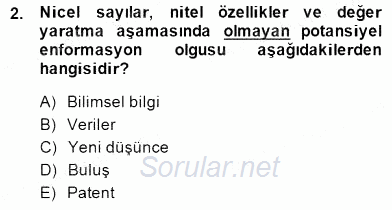 Bilgi Ekonomisi 2014 - 2015 Dönem Sonu Sınavı 2.Soru