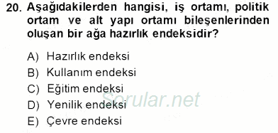 Bilgi Ekonomisi 2014 - 2015 Dönem Sonu Sınavı 20.Soru
