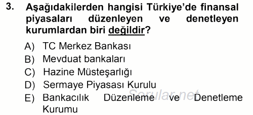 Finansal Yönetim 1 2014 - 2015 Tek Ders Sınavı 3.Soru