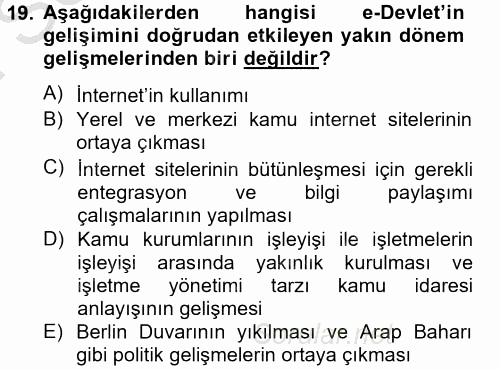 Temel Bilgi Teknolojileri 2 2012 - 2013 Dönem Sonu Sınavı 19.Soru