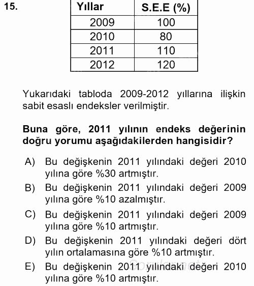 İstatistik 2016 - 2017 Ara Sınavı 15.Soru