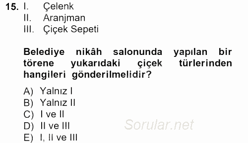 Sosyal Davranış ve Protokol 2012 - 2013 Ara Sınavı 15.Soru