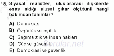 Temel İnsan Hakları Bilgisi 1 2013 - 2014 Dönem Sonu Sınavı 18.Soru