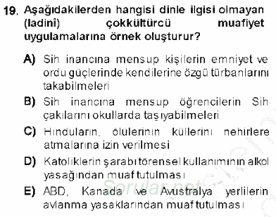 Temel İnsan Hakları Bilgisi 1 2013 - 2014 Dönem Sonu Sınavı 19.Soru