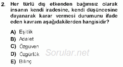 Temel İnsan Hakları Bilgisi 1 2013 - 2014 Dönem Sonu Sınavı 2.Soru