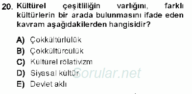 Temel İnsan Hakları Bilgisi 1 2013 - 2014 Dönem Sonu Sınavı 20.Soru