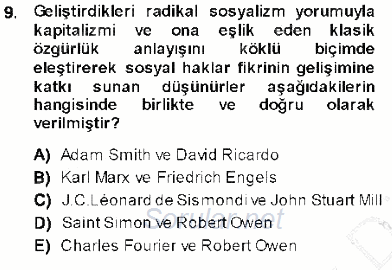 Temel İnsan Hakları Bilgisi 1 2013 - 2014 Dönem Sonu Sınavı 9.Soru