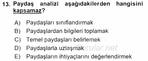 Kurumsal İletişim 2016 - 2017 Ara Sınavı 13.Soru