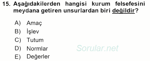 Kurumsal İletişim 2016 - 2017 Ara Sınavı 15.Soru