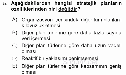 Kurumsal İletişim 2016 - 2017 Ara Sınavı 5.Soru