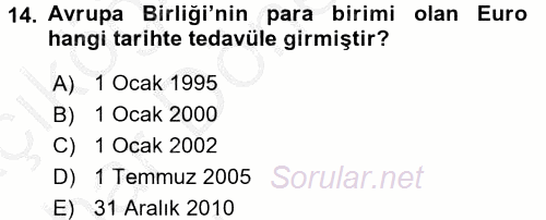 Uluslararası İktisat Politikası 2016 - 2017 Ara Sınavı 14.Soru