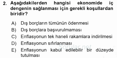 Uluslararası İktisat Politikası 2016 - 2017 Ara Sınavı 2.Soru