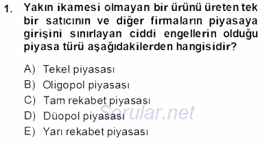 Medya Ekonomisi ve İşletmeciliği 2013 - 2014 Tek Ders Sınavı 1.Soru