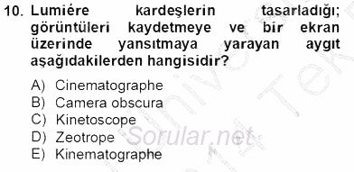 Medya Ekonomisi ve İşletmeciliği 2013 - 2014 Tek Ders Sınavı 10.Soru